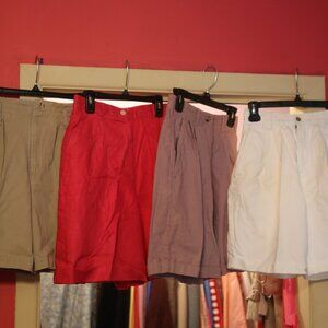 4 womens short 3 are 6 and 1 is 4 , roo crossing,eddie bauer size 4 & 6, talbots